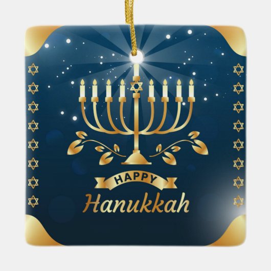 Hanukkah Ceramic Ornament (Voorkant)