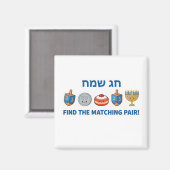 Hanukkah "Chag Sameach" Matching Game Magneet (Voorkant / Achterkant)