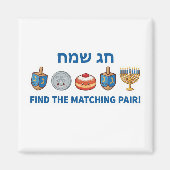 Hanukkah "Chag Sameach" Matching Game Magneet (Voorkant)