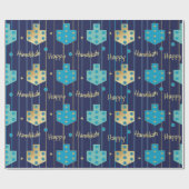 Hanukkah/Chanoekah die papier blauw/gouddroog verp (Vlak)