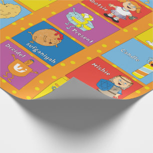 Hanukkah/Chanuka wrapping Paper "Zeevie & Friends" Cadeaupapier