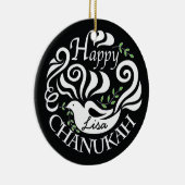 Hanukkah Chanukah Blackboard Dove Circle Ornament (Rechts)