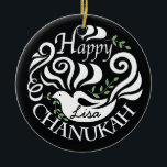 Hanukkah Chanukah Blackboard Dove Circle Ornament<br><div class="desc">Chanoeka Chanukah Blackboard Dove Circle Ornament. (2 zijdelings) Personaliseer door tekst op voor en rug van het ornament te schrappen. Dan gebruikend uw favoriete doopvontkleur, grootte, en stijl, typ in uw eigen woorden. Bedankt voor het stoppen en winkelen. Veel waardering! Happy Chanukah/Hanukkah! Breng veel meer vakantiewenk aan uw boom met...</div>