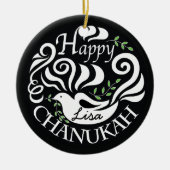 Hanukkah Chanukah Blackboard Dove Circle Ornament (Voorkant)