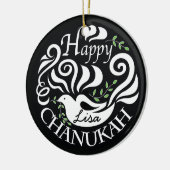 Hanukkah Chanukah Blackboard Dove Circle Ornament (Links)