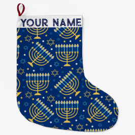 Hanukkah Chanukah Blue Modern Kerstmis joods Grote Kerstsok