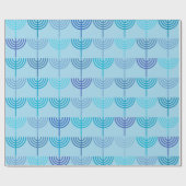 Hanukkah Chanukah Chanukkiah Menorah Pattern Blue Cadeaupapier (Vlak)