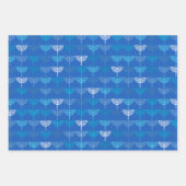 Hanukkah Chanukah Chanukkiah Menorah Pattern Blue Inpakpapier Vel (Voorkant)