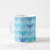 Hanukkah Chanukah Chanukkiah Menorah Pattern Blue Koffiemok (Voorkant links)