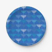 Hanukkah Chanukah Chanukkiah Menorah Pattern Blue Papieren Bordje (Voorkant)