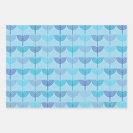 Hanukkah Chanukah Chanukkiah Menorah Pattern Inpakpapier Vel (Voorkant 3)
