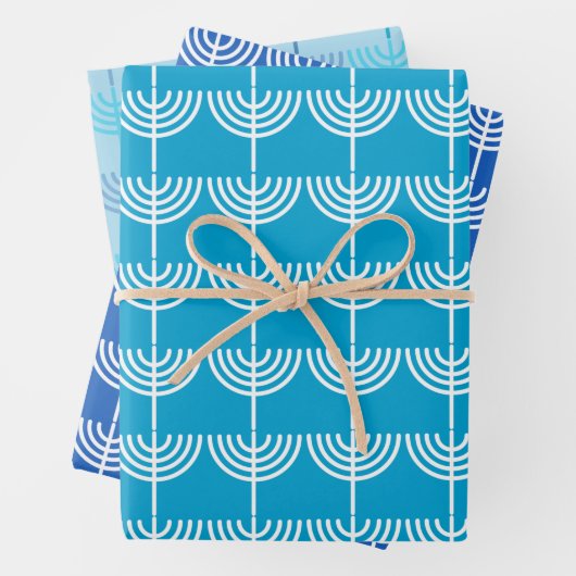 Hanukkah Chanukah Chanukkiah Menorah Pattern Inpakpapier Vel (In situ)