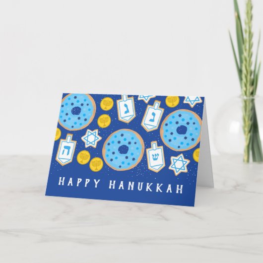 Hanukkah Chanukah Dessert Donuts Koekjes Kaart (Voorkant)