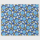 Hanukkah Chanukah Donuts Chocolate Cookies Pattern Cadeaupapier (Vlak)