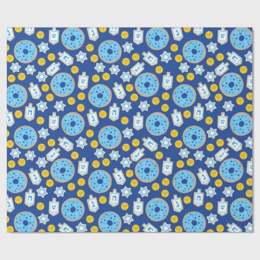 Hanukkah Chanukah Donuts Chocolate Cookies Pattern Cadeaupapier (Vlak)