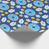 Hanukkah Chanukah Donuts Chocolate Cookies Pattern Cadeaupapier (Hoek)