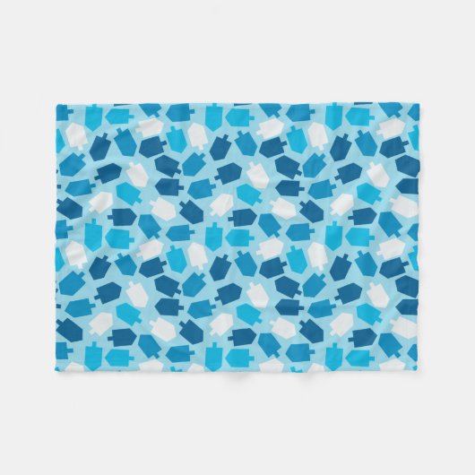 Hanukkah Chanukah Driedel Pattern Fleece Deken (Voorkant (Horizontaal))