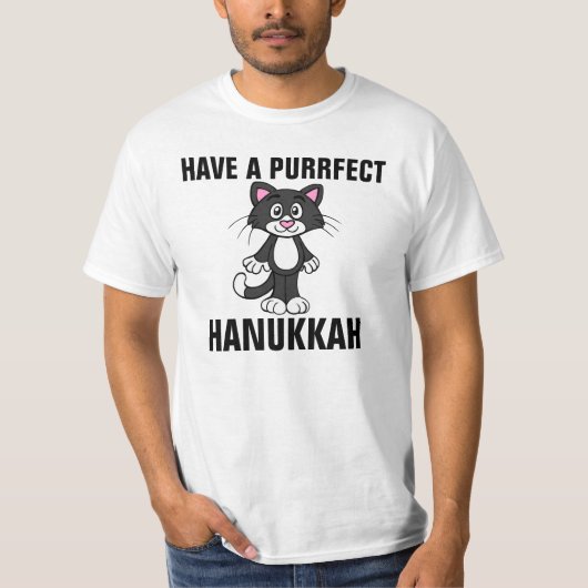 Hanukkah Chanukah Funny CAT t-shirts, katten T-shirt (Voorkant)