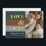 Hanukkah Chanukah Gold Liefde & Licht Foto Groet<br><div class="desc">Onze Chanoeka / Chanoeka Gold Love & Light Holiday kaart is een elegante, stijlvolle manier om uw Chanoeka / Chanoeka wensen te delen met vrienden, familie en klanten! Met ruimte voor u om te personaliseren met jouw naam en foto. Vragen? stuur ons een bericht of e-mail bestdresssedbread@gmail.com. Fijne Chanoeka!! Hulp...</div>