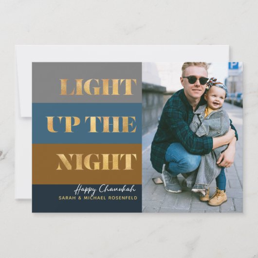 Hanukkah Chanukah Gold Light Up the Night Photo (Voorkant)