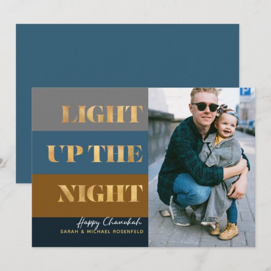 Hanukkah Chanukah Gold Light Up the Night Photo (Voorkant / Achterkant)