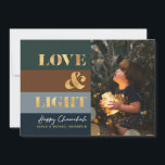 Hanukkah Chanukah Gold Love & Light Photo<br><div class="desc">Onze Hanukkah / Chanukah Gold Love & Light Holiday-kaart is een elegante,  klare manier om uw wensen over te brengen aan vrienden,  familie en klanten! Met ruimte om u aan te passen met jouw naam en Foto. Vragen? ons of e-mail: bestdresssedbread@gmail.com. Happy Chanukah!!</div>