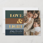 Hanukkah Chanukah Gold Love & Light Photo Greeting<br><div class="desc">Our Hanukkah / Chanukah Gold Love & Light Holiday card is an elegant, classy way to share your Hanukkah/ Chanukah wishes with friends, family & clients! With space for you to personalize with your name and Photo. Inquiries? message us or email bestdresssedbread@gmail.com. Happy Chanukah!! Need help with this design? Want...</div>