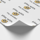 Hanukkah chanukah grappig dreidel met spelen cadeaupapier (Hoek)