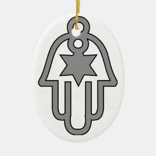 HANUKKAH CHANUKAH HAMSA GIFTS KERAMISCH ORNAMENT