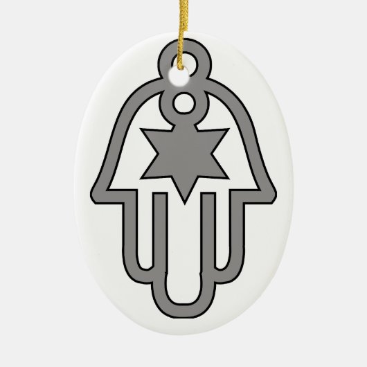 HANUKKAH CHANUKAH HAMSA GIFTS KERAMISCH ORNAMENT (Voorkant)
