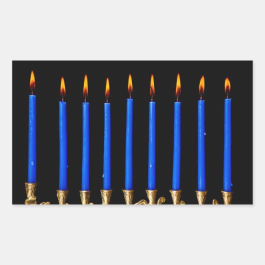 Hanukkah Chanukah Hanukah Hannukah Menorah Candles Rechthoekige Sticker (Voorkant)
