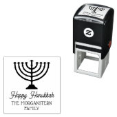 Hanukkah Chanukah Menora  Familienaam Zelfinktende Stempel (In situ)