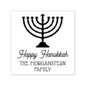 Hanukkah Chanukah Menora  Familienaam Zelfinktende Stempel (Design)