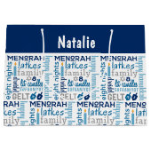 Hanukkah Chanukah Word Art Persoonlijke naam Groot Cadeauzakje (Voorkant)