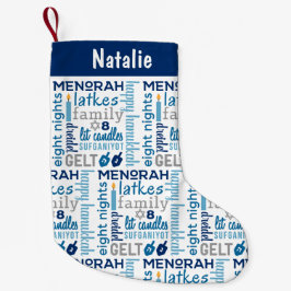 Hanukkah Chanukah Word Art Persoonlijke naam Kleine Kerstsok
