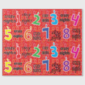Hanukkah/Chanukah Wrapping Paper "8 Crazy Nights" Cadeaupapier (Vlak)