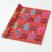 Hanukkah/Chanukah Wrapping Paper "8 Crazy Nights" Cadeaupapier (Uitgerold)