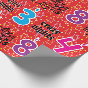 Hanukkah/Chanukah Wrapping Paper "8 Crazy Nights" Cadeaupapier