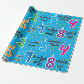 Hanukkah/Chanukah Wrapping Paper "Hanukkah Happy" Cadeaupapier (Uitgerold)