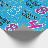 Hanukkah/Chanukah Wrapping Paper "Hanukkah Happy" Cadeaupapier (Hoek)