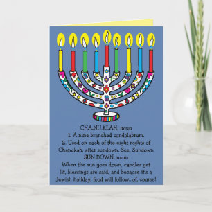 Hanukkah Chanukiah Funny Menorah Feestdagen Kaart