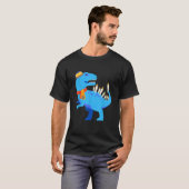 Hanukkah Chanukkah Blue Dinosaur Menorasaurus T-shirt (Voorkant volledig)