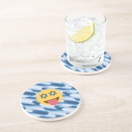 hanukkah chanukkah emoji zandsteen onderzetter (Zijkant)