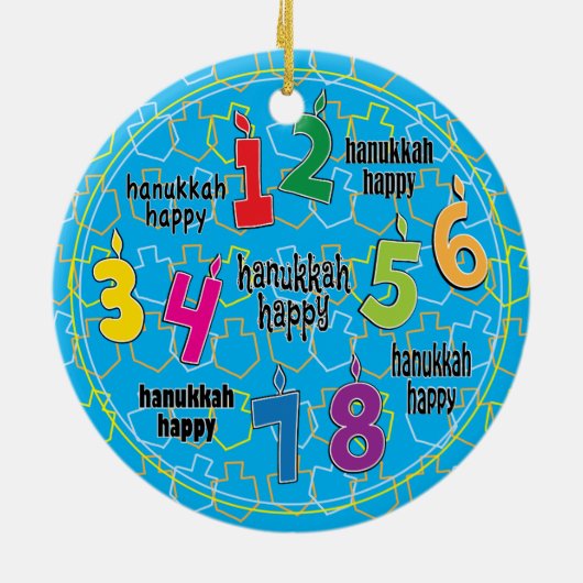 Hanukkah Circle Ornament (Achterkant)