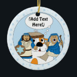 Hanukkah Circle Ornament<br><div class="desc">Hanukkah Circle Ornament (dubbelzijdig). Personaliseer u door uw favoriete lettertypestijl, grootte, kleur en tekst te kiezen!</div>