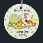 Hanukkah Cirkel Ornament<br><div class="desc">Hanukkah Cirkel Ornament (dubbelzijdig). Personaliseer door uw favoriete lettertype,  grootte,  kleur en tekst te kiezen!</div>