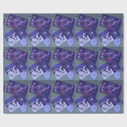 Hanukkah Collage Cadeaupapier (Vlak)