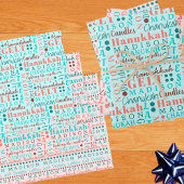 Hanukkah Collage Cute Add Childs Name Inpakpapier Vel