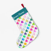 Hanukkah Collage en Rainbow Stars Stocking Kleine Kerstsok (Achterkant (Hangend))