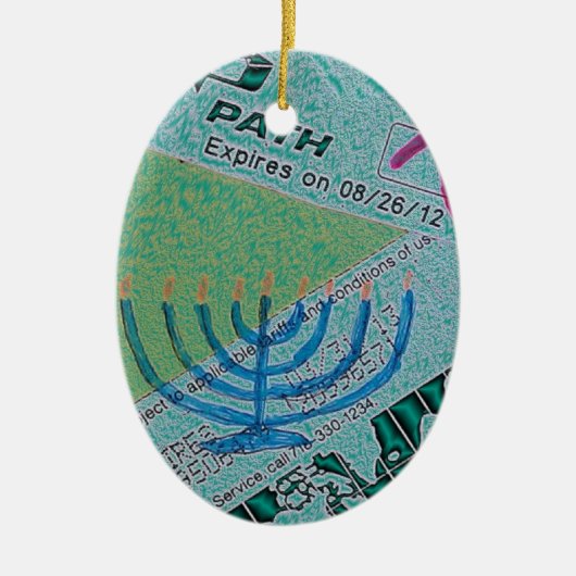 Hanukkah Collage Keramisch Ornament (Voorkant)